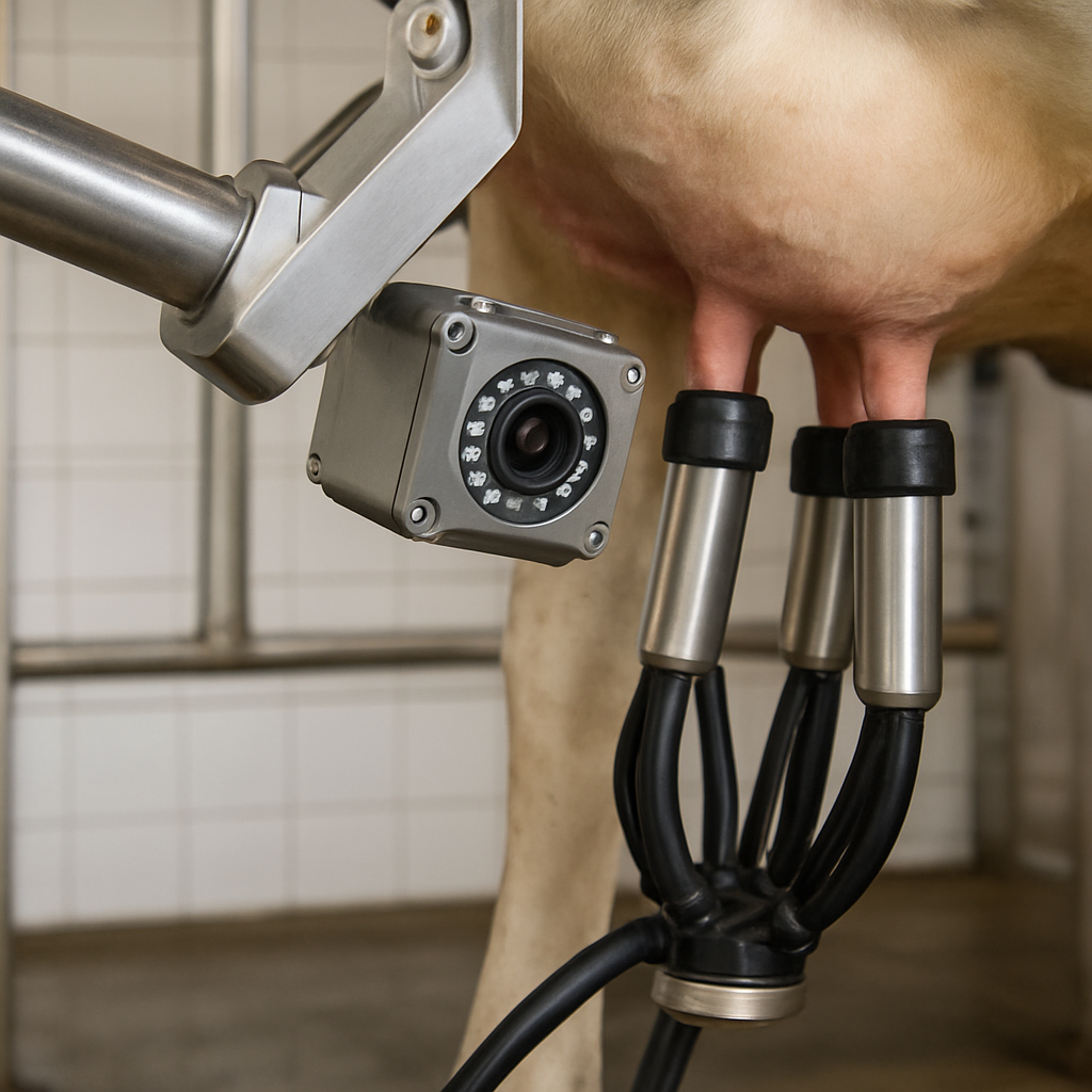 Telecamera rilevamento capezzoli robot mungitura